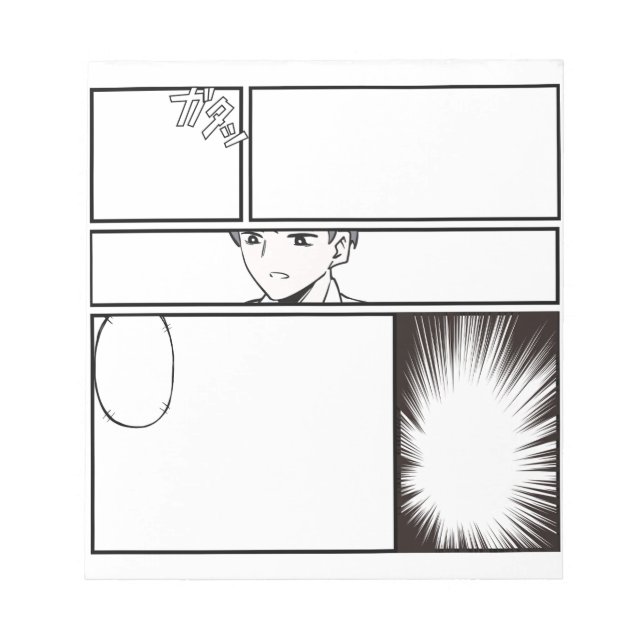 Bloc De Notas  DIY Manga Comic Strip – Blank Panel with Japanes (Frente)