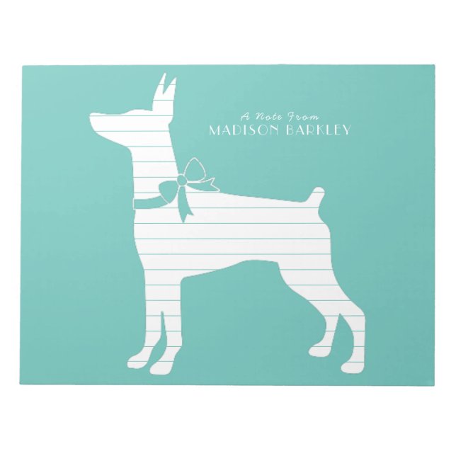 Bloc De Notas Dobermann Pinscher Dog Puppy Dobie (Frente)