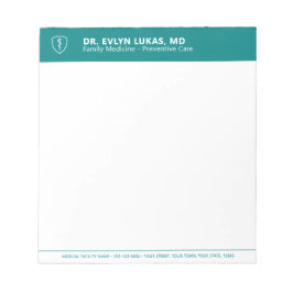 Bloc De Notas Doctor Caduceo Médico Minimalista Oficina Azul Tea
