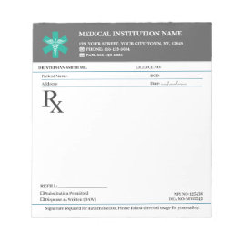 Bloc De Notas Doctor Prescription Medical RX Pad – Charcoal Grey