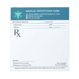 Bloc De Notas Doctor Prescription Medical RX Pad – Editable Navy