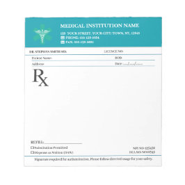 Bloc De Notas Doctor Prescription Medical RX Pad – Medical Teal