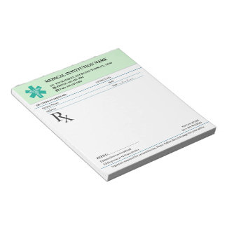 Bloc De Notas Doctor Prescription Medical RX Pad – Mint Green