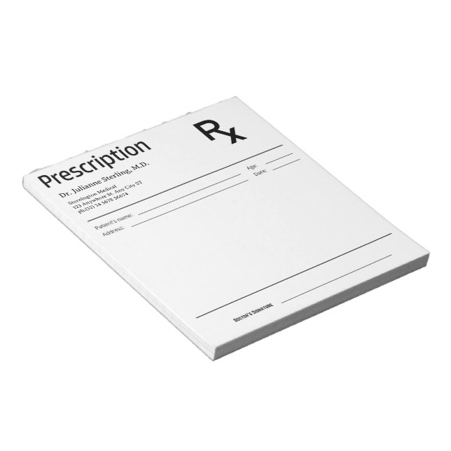 Bloc De Notas Doctor Prescription Notepad – Editable Doctor RX (Lado Derecho)