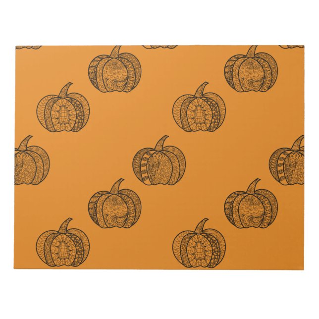 Bloc De Notas Dodles de Halloween calabazas de boho mandala de o (Frente)