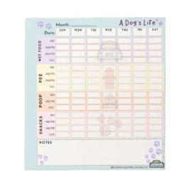 Bloc De Notas Dog Daily Tracker Notepad 40 páginas Sunday Starte