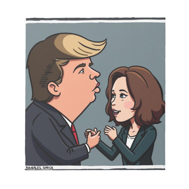 Bloc De Notas Donald Trump es Kamala Harris la opción decisiva. (Frente)