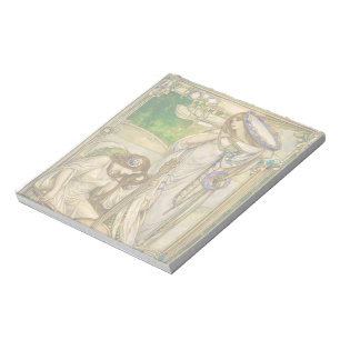 Bloc De Notas Doncellas de la Música Art Nouveau Ilustración Vin