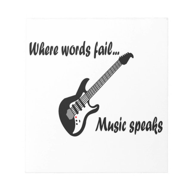 Bloc De Notas Donde las palabras fallan, la música habla (Frente)