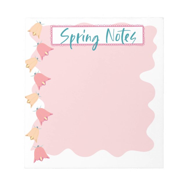 Bloc De Notas Doodle Bell Flowers Spring Notes Notepad (Frente)