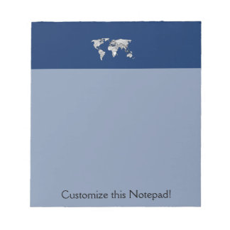 Bloc De Notas Doodle de arte de World Map Único