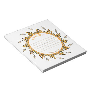 Bloc De Notas Doodle de Mandala Floral Naranja Blush 3D Moderna