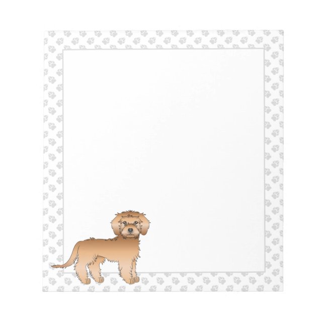 Bloc De Notas Doodle de oro miniatura albaricoque Cartoon perro  (Frente)