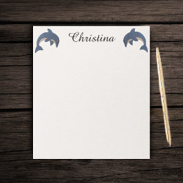 Bloc De Notas Dos chispas ricas como delfines saltando azul oscu