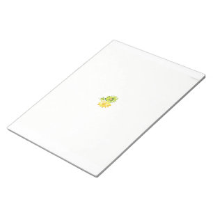 Bloc De Notas dos flores amarillas y verdes sobre un fondo blanc
