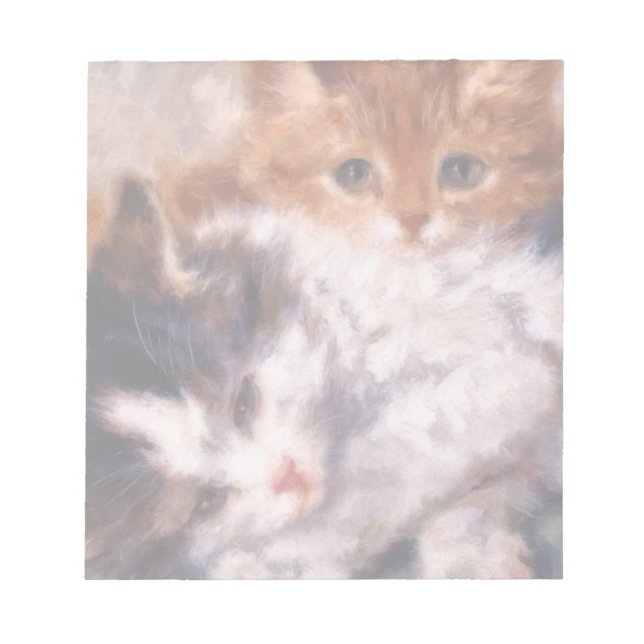 Bloc De Notas Dos gatitos acurrucados por Henriëtte Ronner-Knip (Frente)