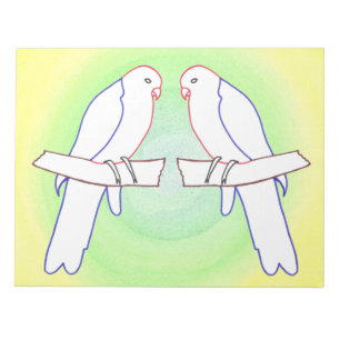 Bloc De Notas Dos loros Esboza Las Hojas De Coloración Notepads