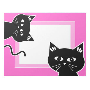 Bloc De Notas Dos rosas fuertes divertidas de los gatos negros