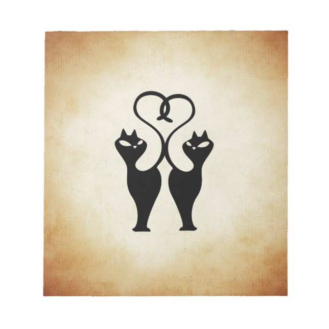 Bloc De Notas Dos siluetas de gatos (Frente)