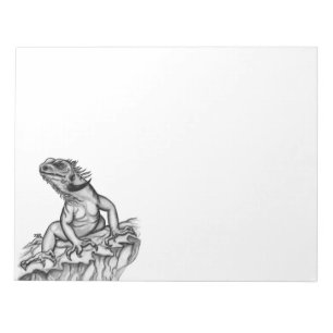 Bloc De Notas Dragón en la roca , diseño en blanco y negro