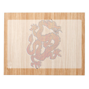 Bloc De Notas Dragón Oriental Rojo estilo Bamboo