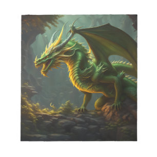 Bloc De Notas Dragón verde y amarillo