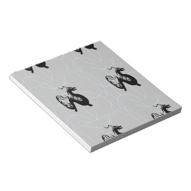 Bloc De Notas dragones negros en gris (Lado Derecho)