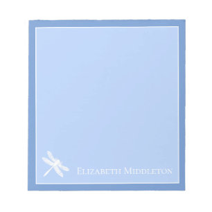 Bloc De Notas Dragonfly azul y blanco personalizado