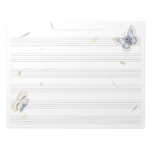 Bloc De Notas Dreamy Butterflies Música de Manuscrito de Papel (Frente)