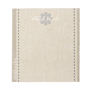 Bloc De Notas Dreamy Silver Snowflake Linen look Añadir texto
