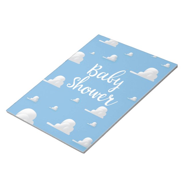 Bloc De Notas Ducha de bebé Nubes blancas esponjosas (Lado Derecho)