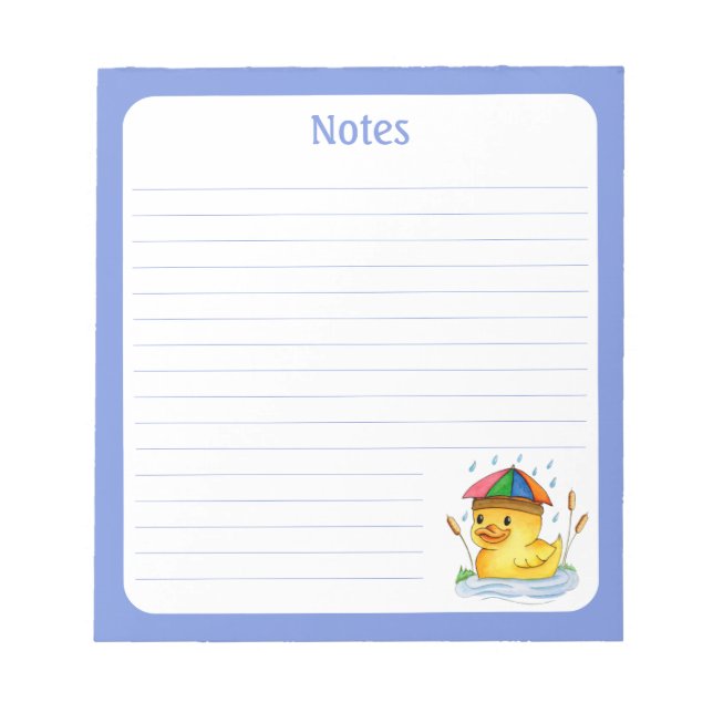 Bloc De Notas Duckling con el Gorra de los paraguas (Frente)