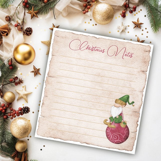 Bloc De Notas Duende de Navidad en adorno (Subido por el creador)