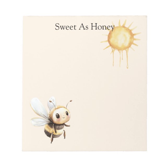 Bloc De Notas Dulce Como Abeja Feliz Sol Lindo (Frente)