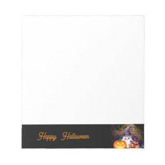 Bloc De Notas Dulce Fantasma de Halloween con Sombrero de Bruja