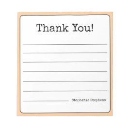 Bloc De Notas Durazno Retro Gracias Tu Nombre Rayado