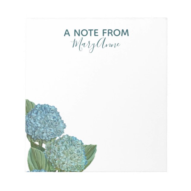 Bloc De Notas Dusty Blue Hydrangea Bouquet (Frente)