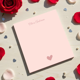 Bloc De Notas Dusty Rose Heart Valentines Day Personalized Name