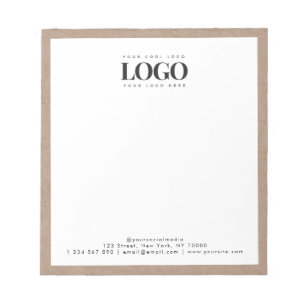 Bloc De Notas Earthy Kraft Add Your Rectangle Business Logo Text