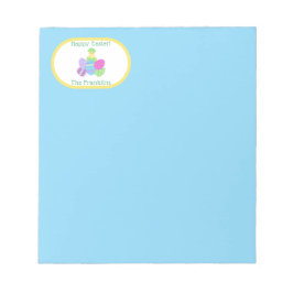 Bloc De Notas EASTER Chick Eggs and Bright Blue Paper