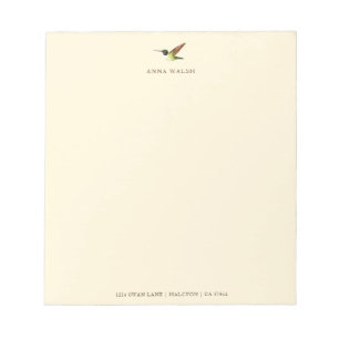 Bloc De Notas Ecru Hummingbird Notepad