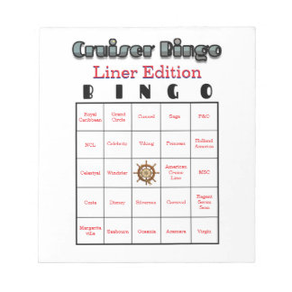 Bloc De Notas Edición Liner de Bingo para Cruceros