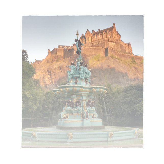 Bloc De Notas Edinburgh Castle Fountain Princes Street Gardens (Frente)