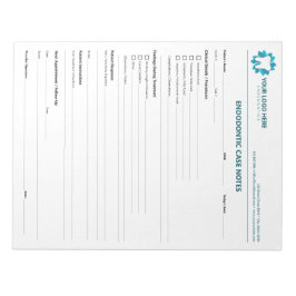 Bloc De Notas Editable Endodontic Treatment Progress Notepad