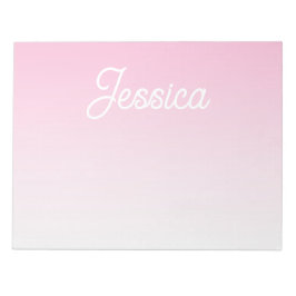 Bloc De Notas (Editable) Light Pink Color Ombre & Your Text