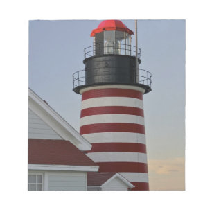 Bloc De Notas EE. UU., Maine, Lubec. Faro de West Quoddy Head,
