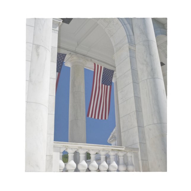 Bloc De Notas EEUU, VA, Arlington. Las banderas estadounidenses  (Frente)