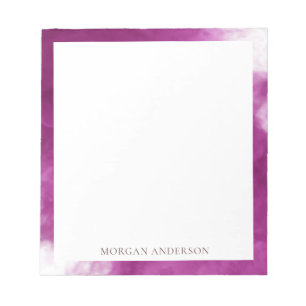 Bloc De Notas efecto de humo monograma de moda rosada caliente