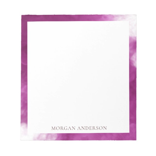 Bloc De Notas efecto de humo monograma de moda rosada caliente (Frente)