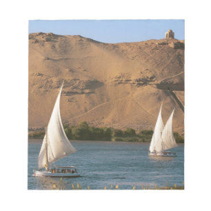 Bloc De Notas Egipto, Asuán, río Nilo, veleros Felucca,